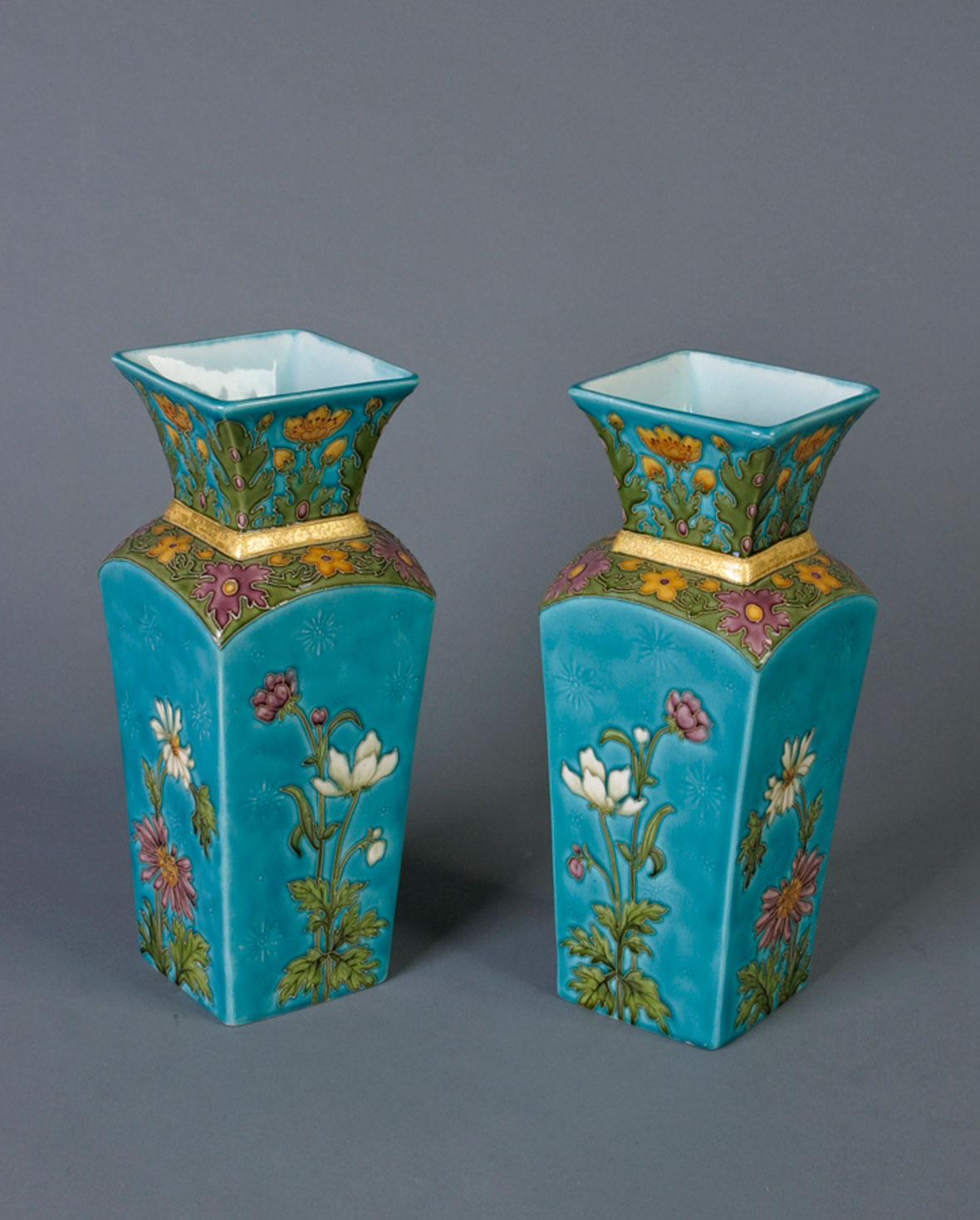 A Pair of Faience Vases by Milet